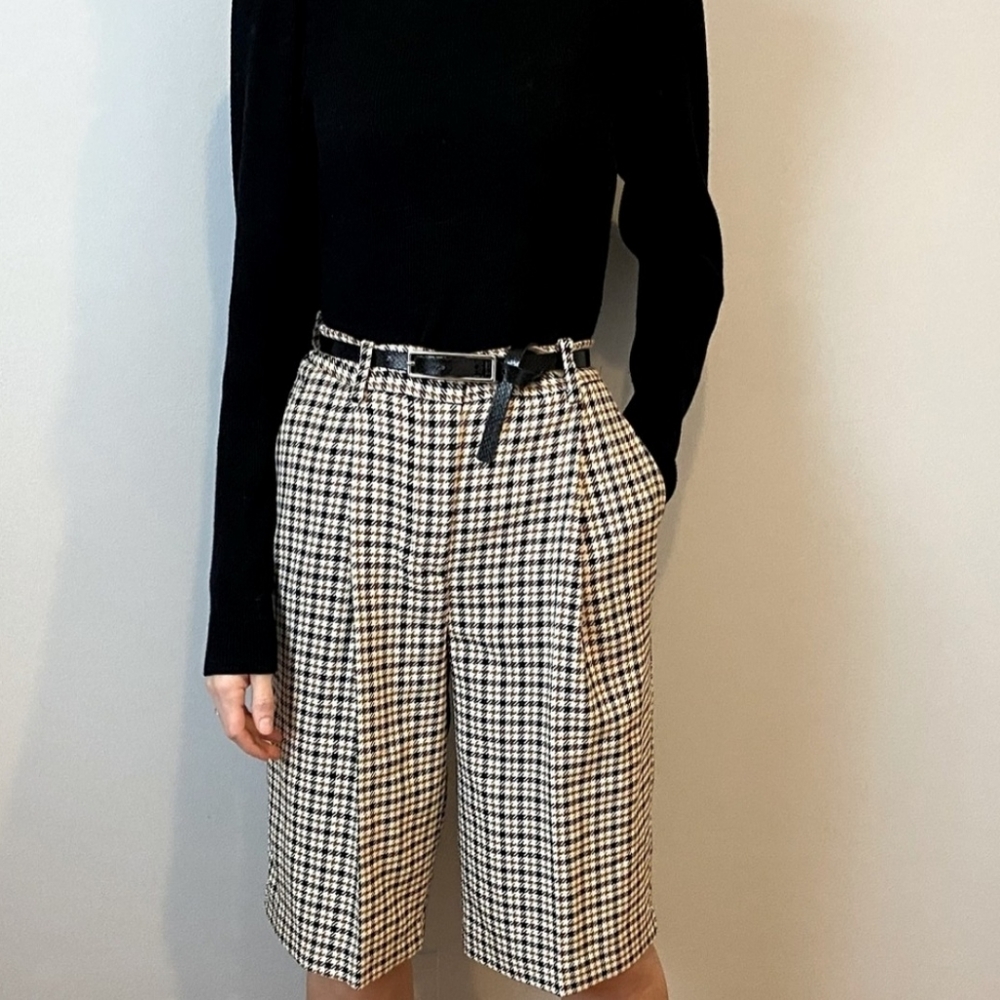 Zara Plaid Cropped Trousers - Picture 2 of 4